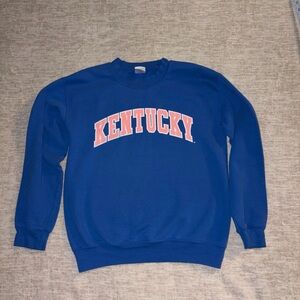 Gildan Blue Crewneck Sweater sweatshirt with Kentucky Print